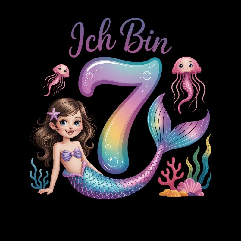 Ich Bin 7 Meerjungfrauen Mädchen 7. Geburtstag