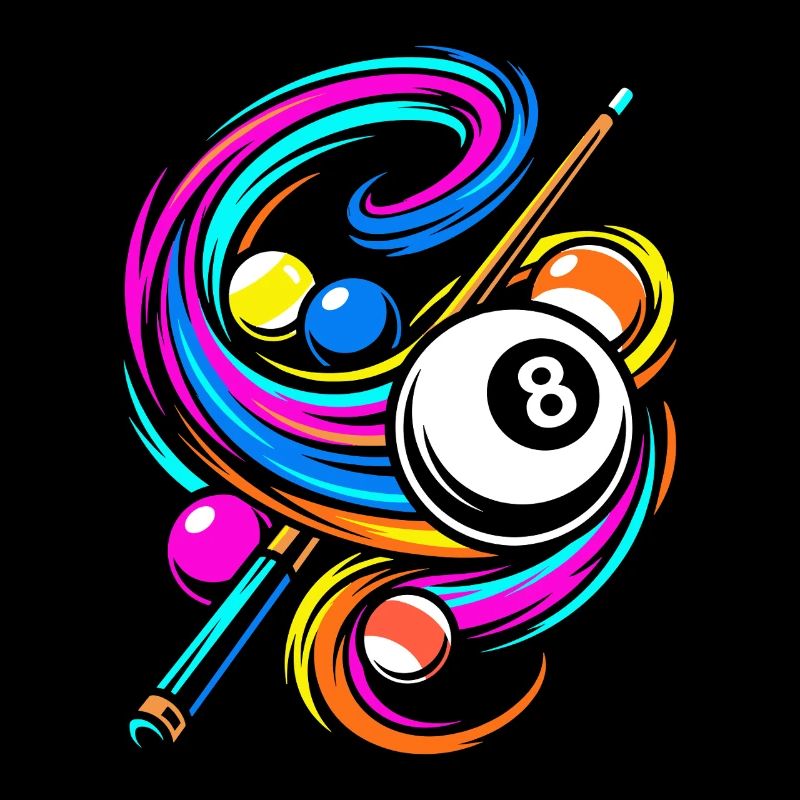 Boules de billard et queue