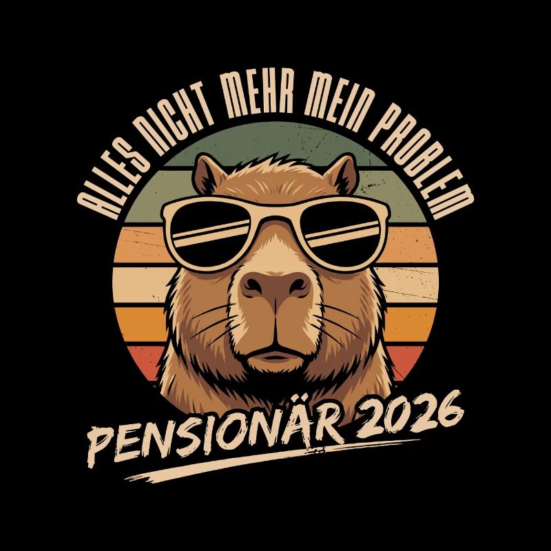 Pensioner 2026 Capybara Retirement Funny Gift