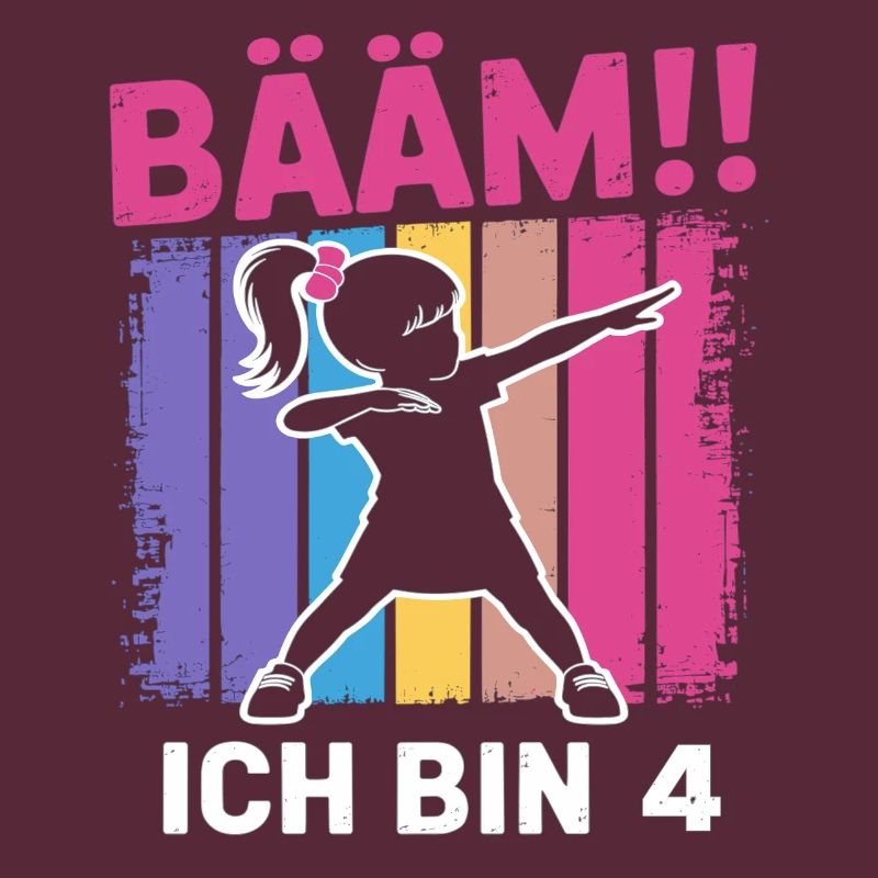 Bääm Ich bin 4 Dabbing Mädchen 4. Geburtstag
