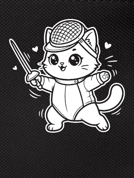 Fencing Kawaii Cat