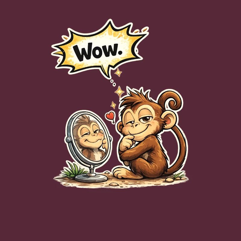 Lustiger Affe Wow Spruch Geschenk