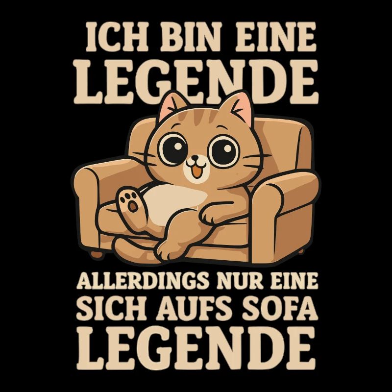 Katze Sofa Legende Lustiger Spruch