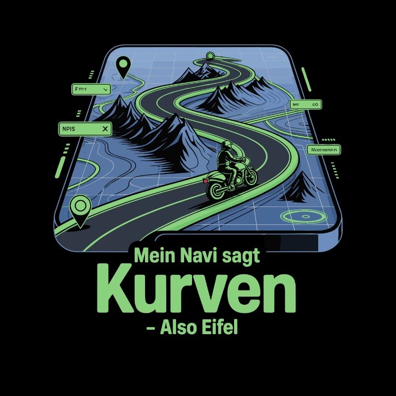 My navigation system says curves so Eifel motorcycle saying