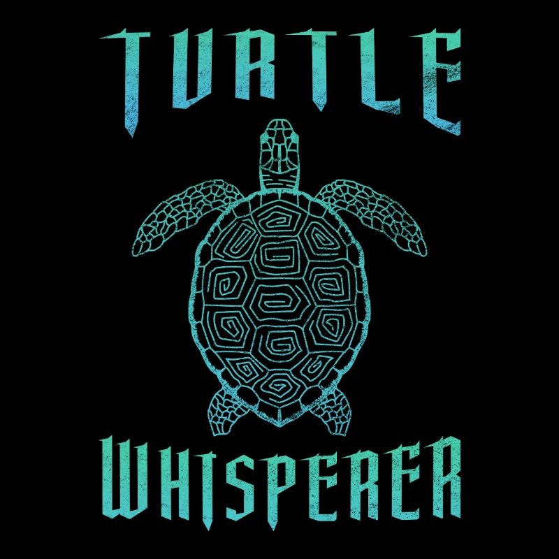 Turtle Whisperer Sea Turtle Teal Gradient Graphic