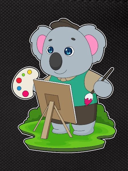 Koala Painter Brush Painting