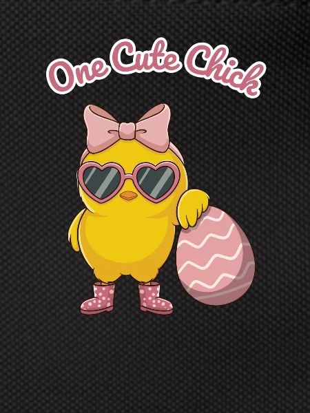 Cute chick with heart glasses