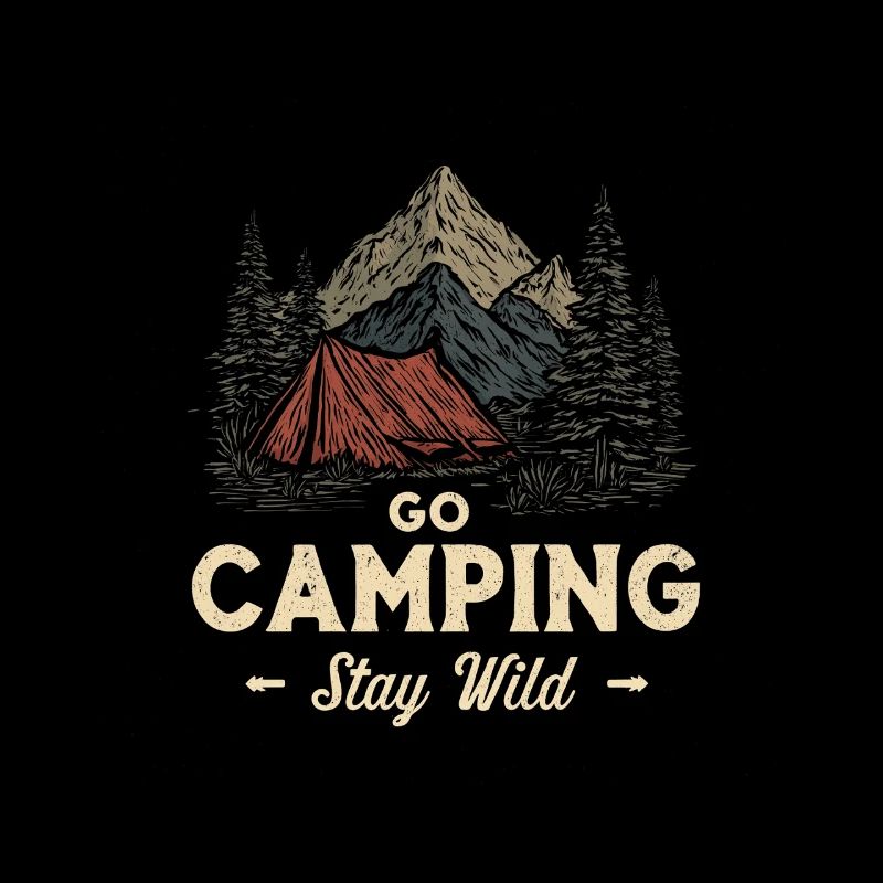 Camping Abenteuer Spruch Go Camping Stay Wild Camp