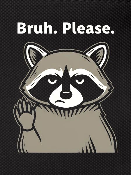 Bruh Please Raccoon Meme