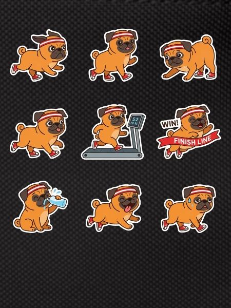 Funny Pug Jogging Marathon Runner