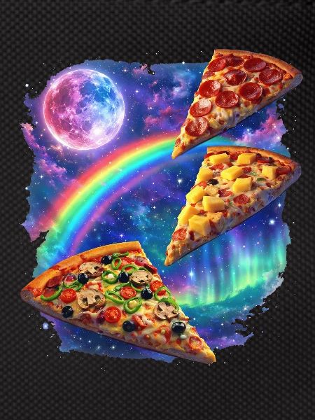 Kosmische Regenbogenpizza All