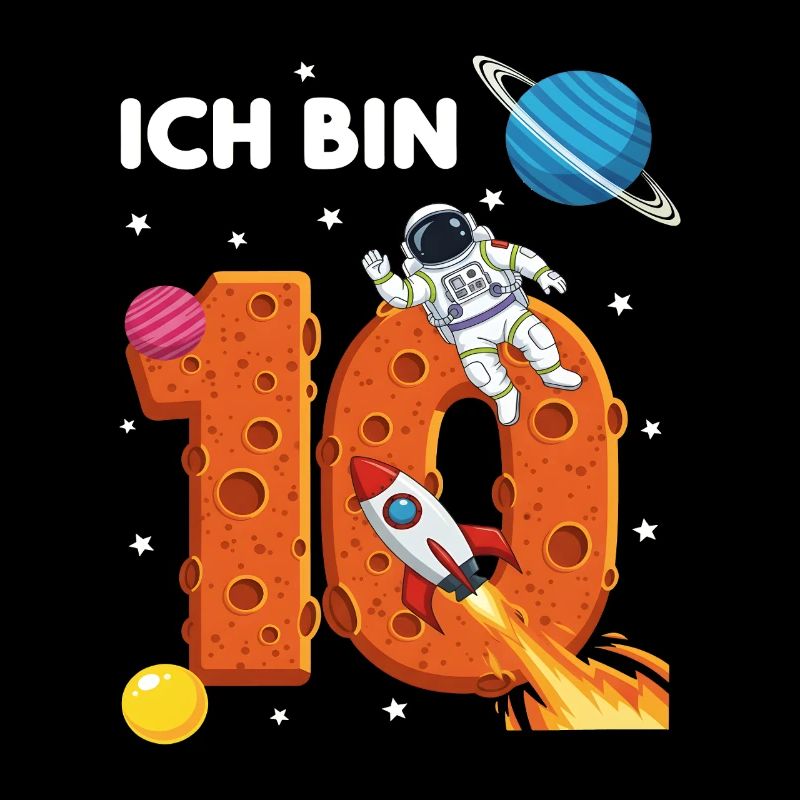 Ich bin 10 Astronaut Weltraum Geburtstag