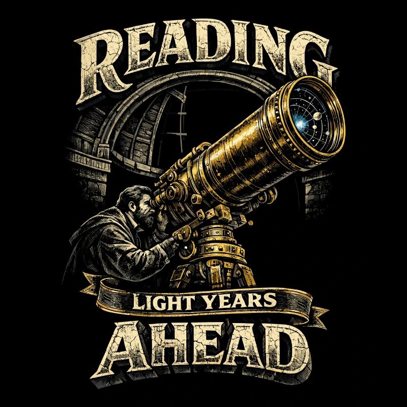 Astronomy Astronomer Reading Light Years Ahead