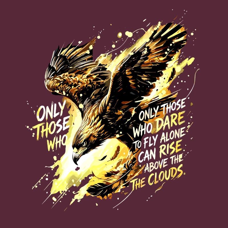Fly Alone Eagle Quote Art