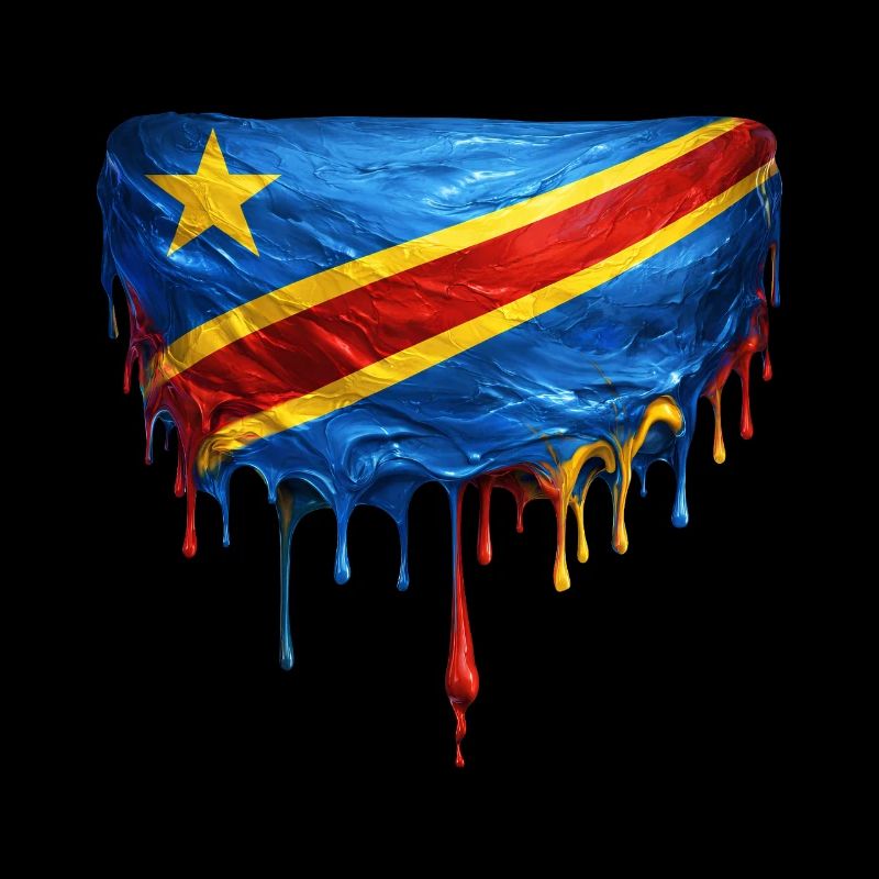 Congo flag in drop art