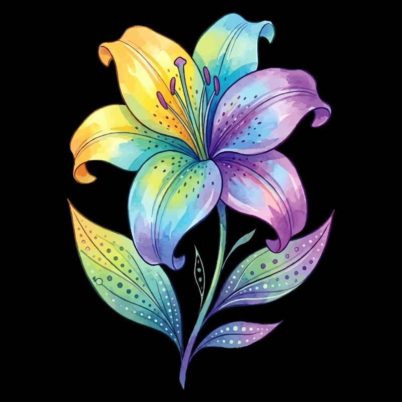 Regenbogen Lilie Aquarell