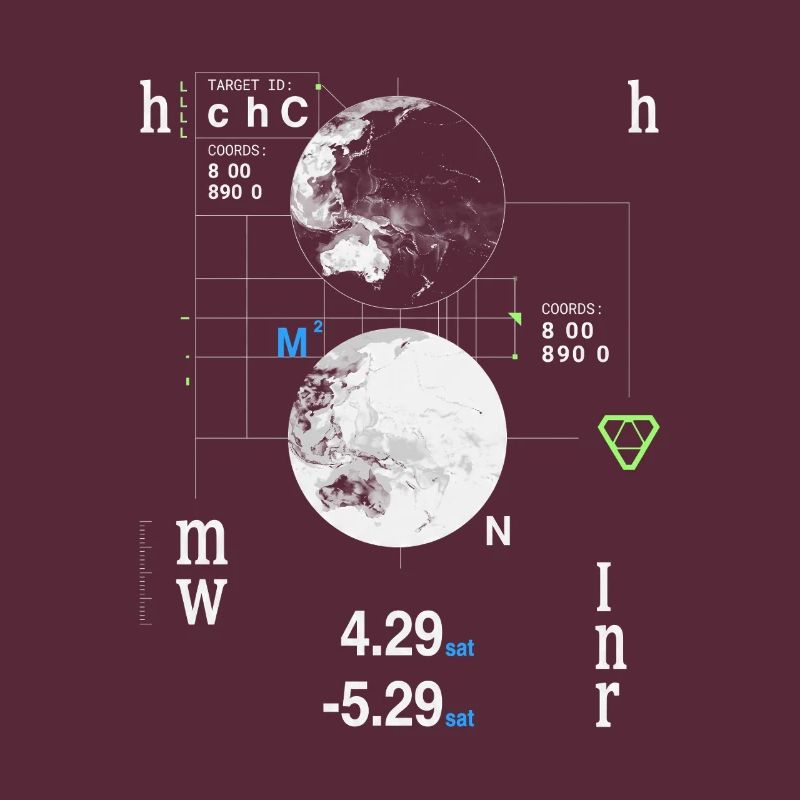 Futuristic HUD World Map Coordinates