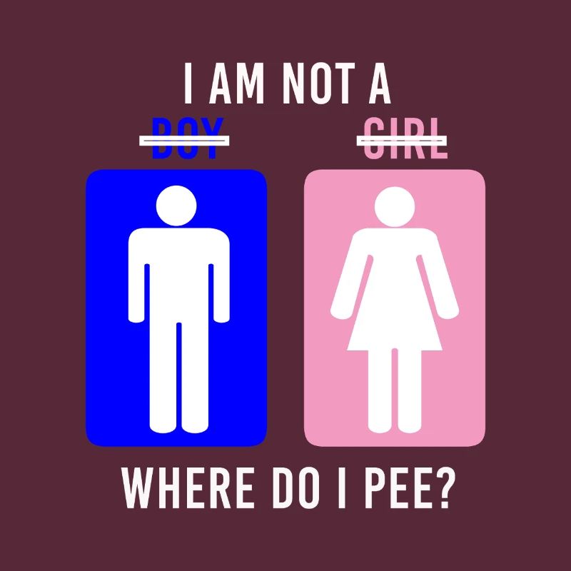 Non-Binary Where Do I Pee Gender Identity Graphic
