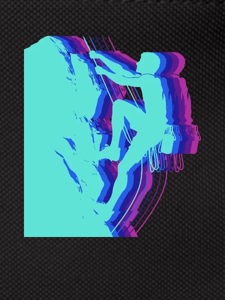 Glitch Art Climber Silhouette Modern