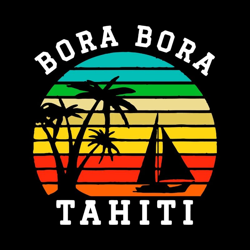 Bora Bora Tahiti Sunset Retro