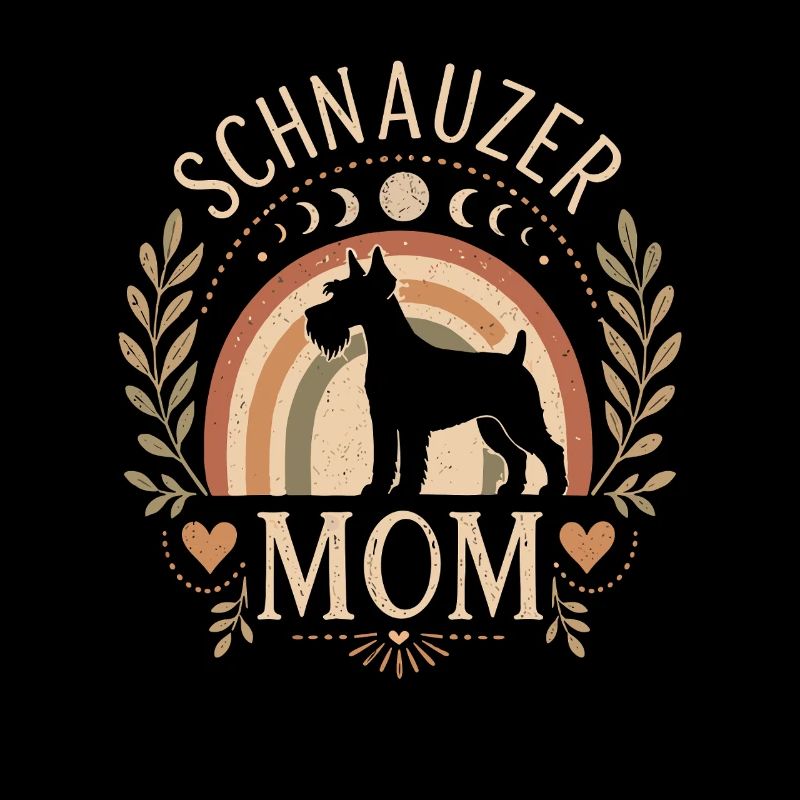 Schnauzer Mom Vintage Rainbow