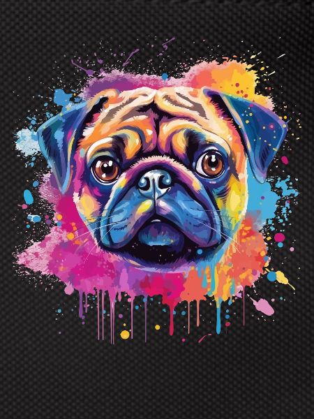 Vibrant Pug Splash Portrait