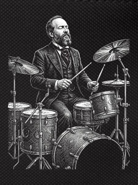 James A. plays drums