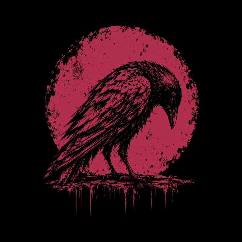 Raven Crow Gothic Moon Shirt