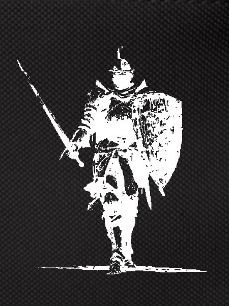 Ritter-Silhouette mit Schild und Speer