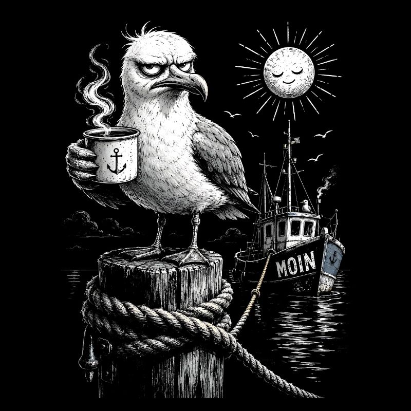MOIN – Grummeliges Möwe mit Kaffee