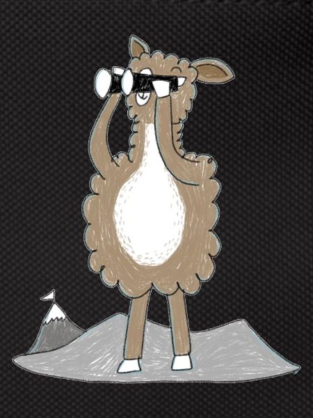 Lama avec jumelles