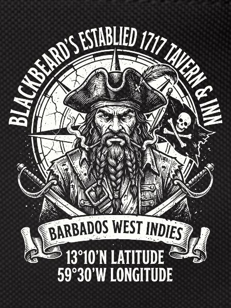 Black Beard Pirate Graphic Barbados