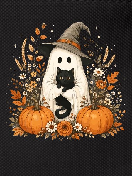 Halloween, Ghost, Black Cat