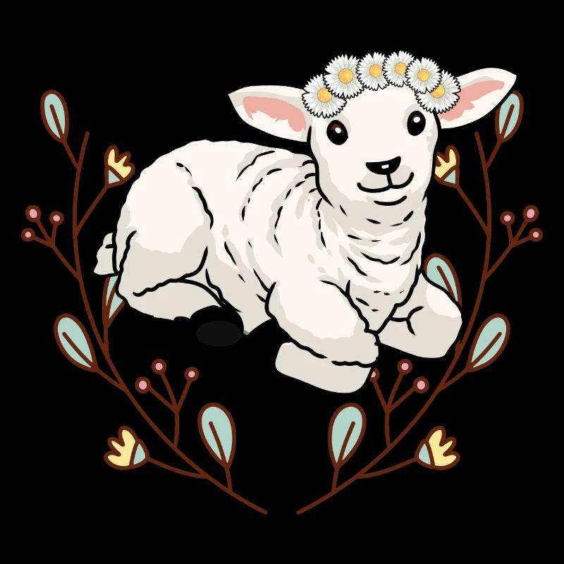 Sommer Blumen Schaf Lamm Hammel Schafbock Kinder