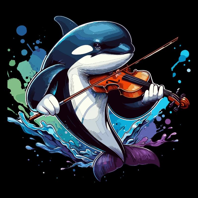 Orca playing violin