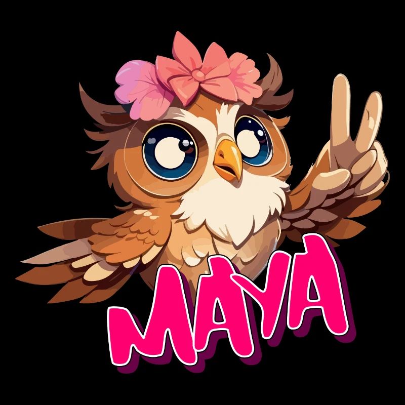 MAYA - Schöner Mädchen Name mit süßer EULE