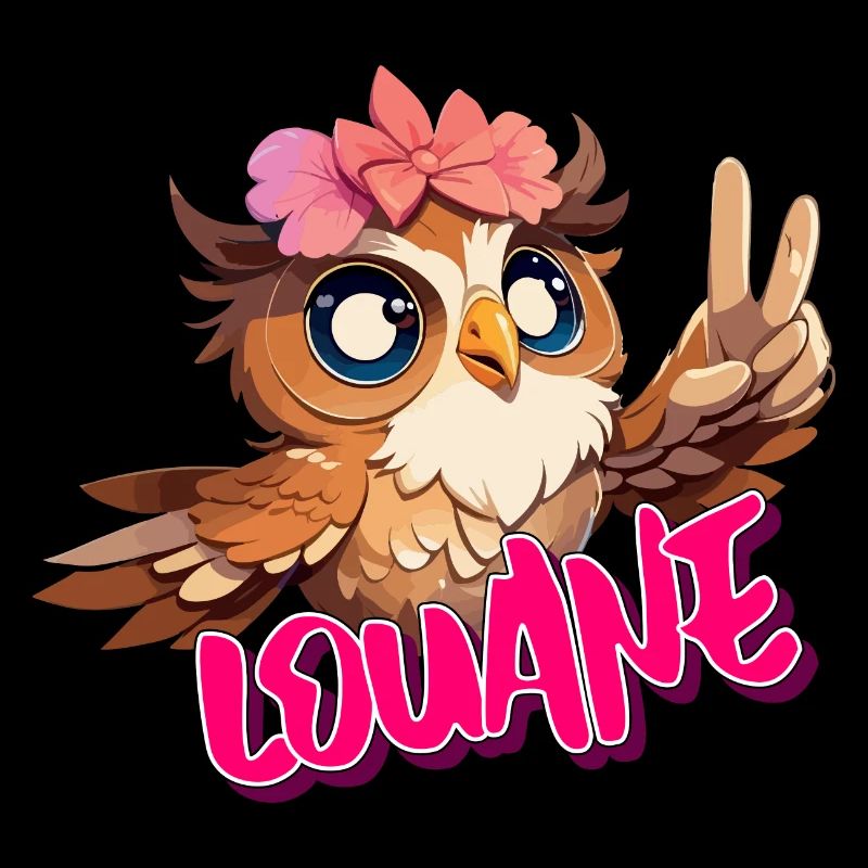 LOUANE - Schöner Mädchen Name mit süßer EULE