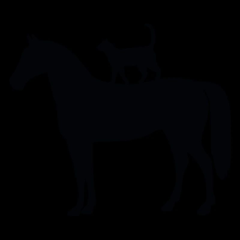 Cheval avec chat
