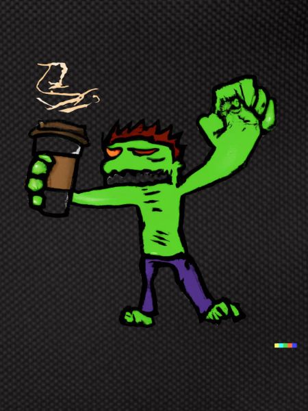 zombie drink coffee