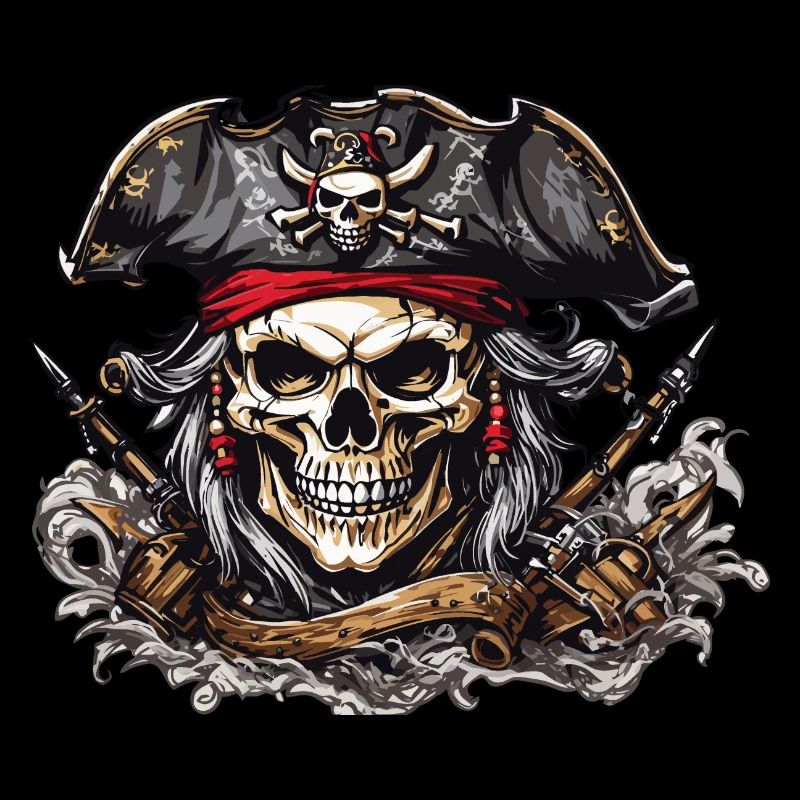 Drapeau pirate Jolly Roger crâne Illustration