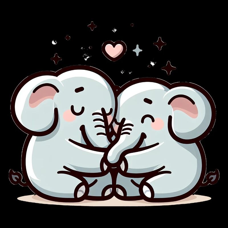 Two Elephants In Love
