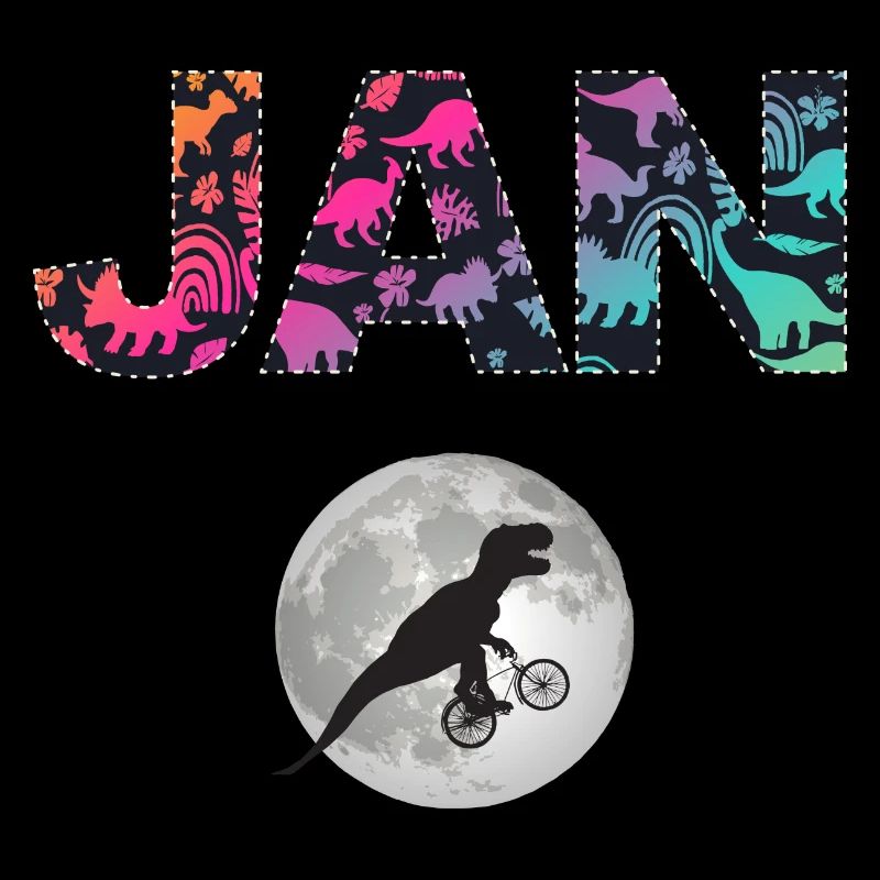 JAN - Beautiful boy name with dinosaur