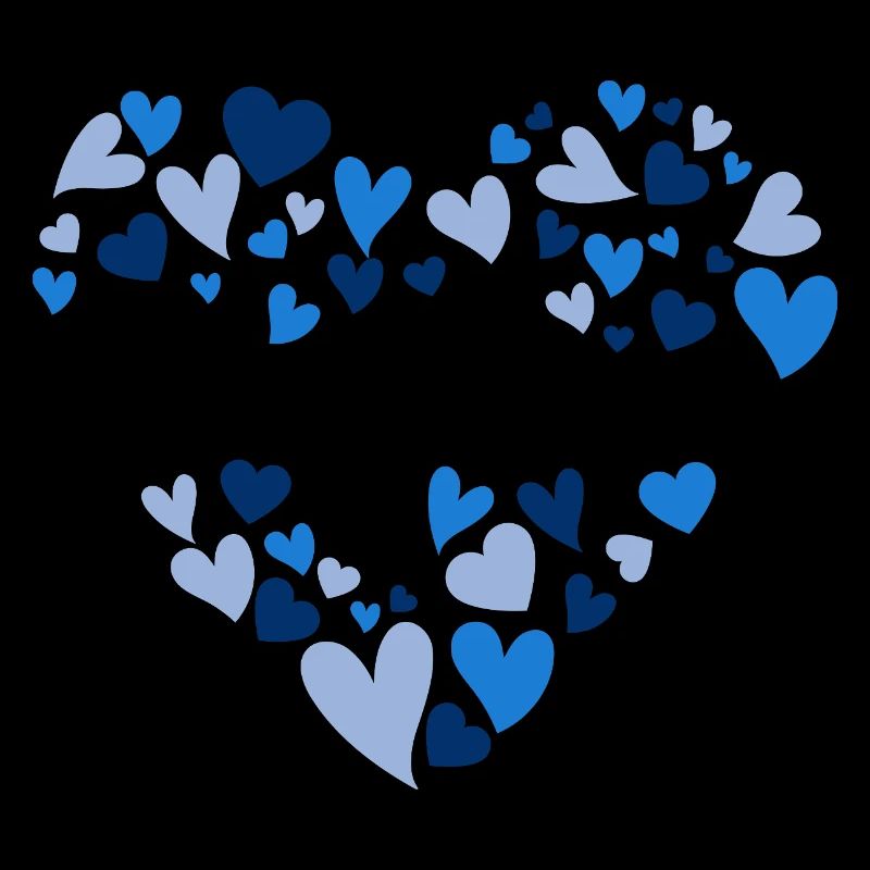 Conception du nom de Joséphine avec coeur bleu en forme de cœur