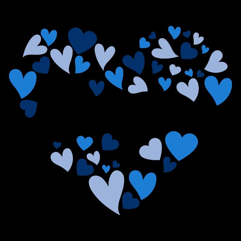 Conception du nom Harper avec des cœurs bleus en forme de cœur