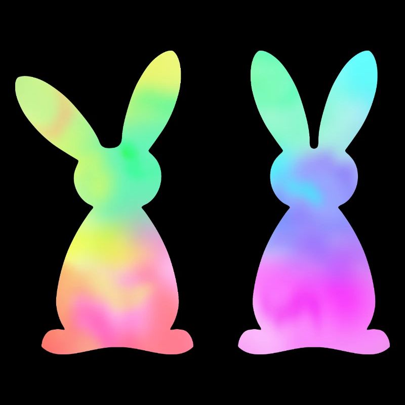 Bunte Osterhasen Aquarell