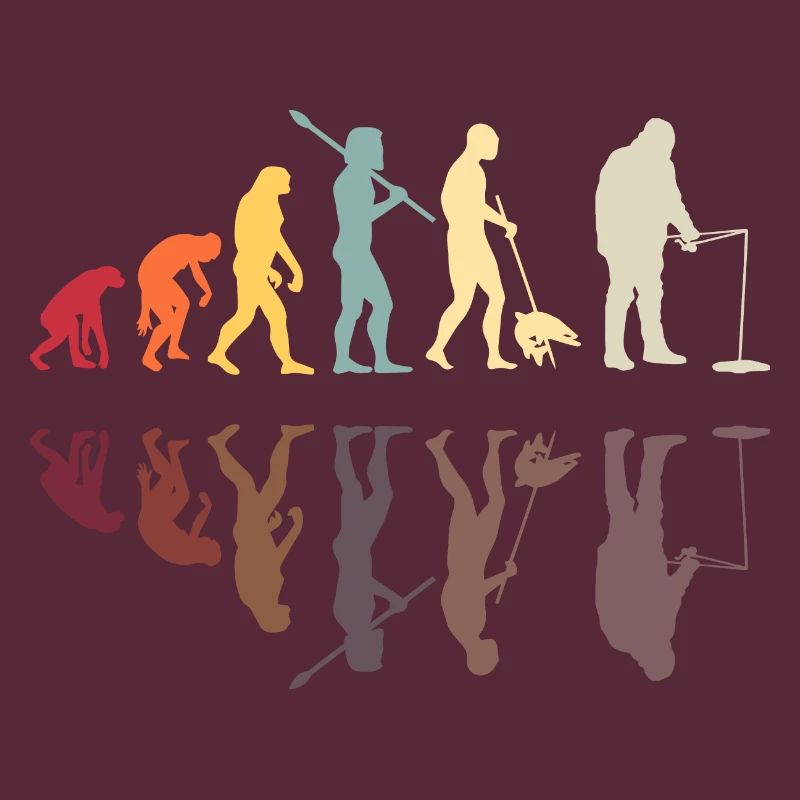 Fischer Menschliche Evolution Vintage Eisfischen