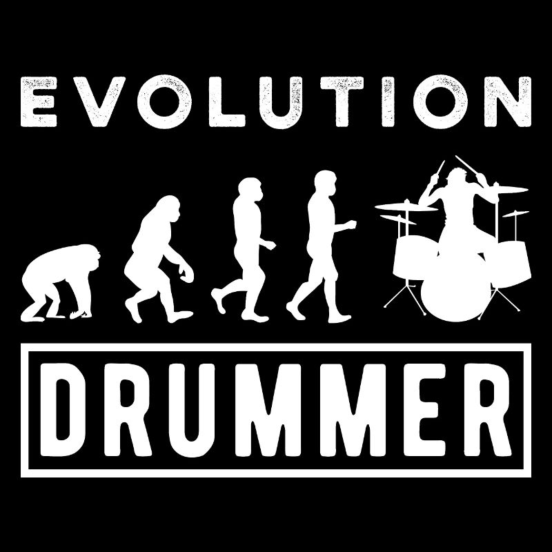 Evolution of man Drums Band Retro Vintage Drummer