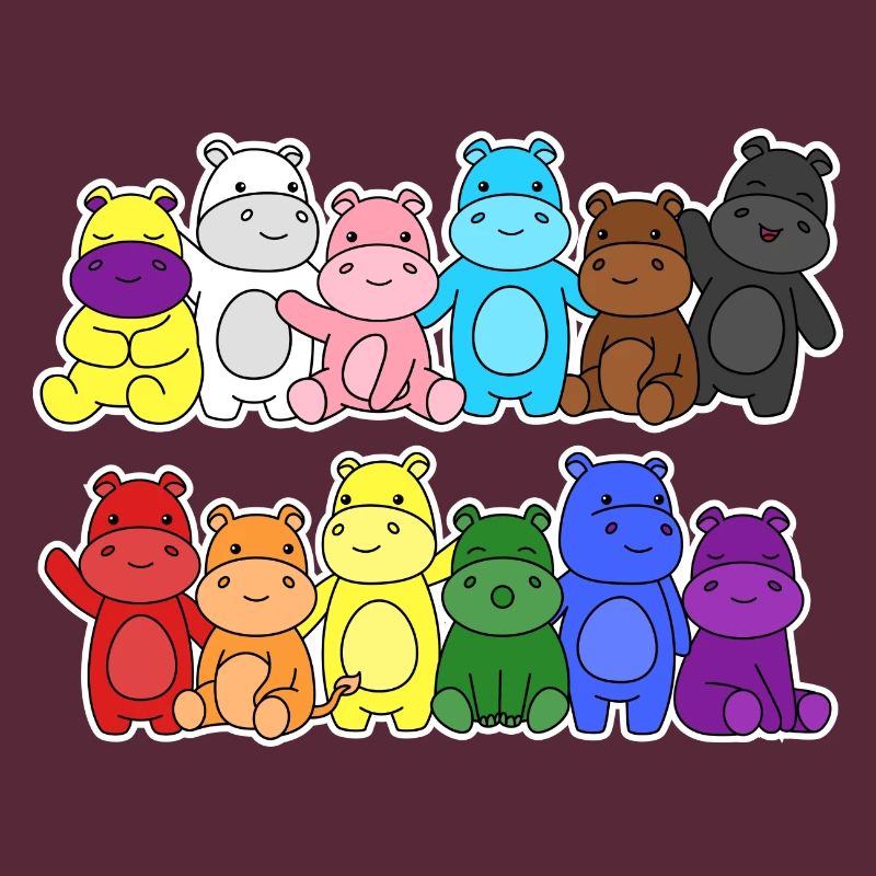 Pride Progress Flag Hippos Equality