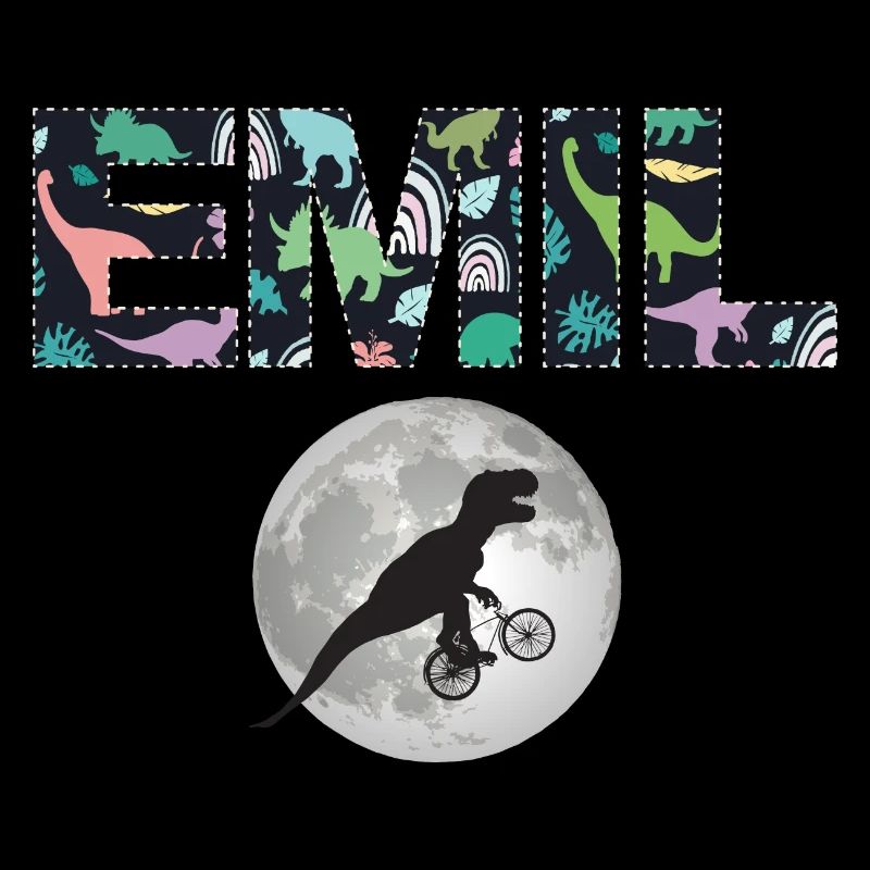 EMIL - Beautiful boy name with dinosaur