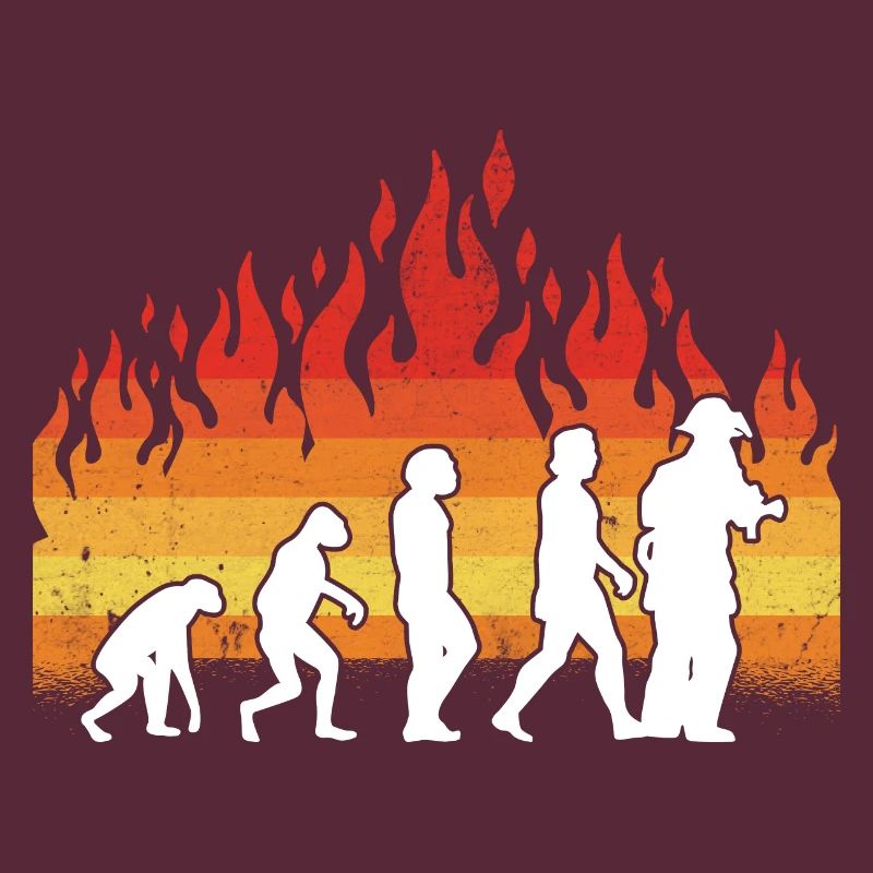 Evolution Firefighter Retro Firefighter Profession